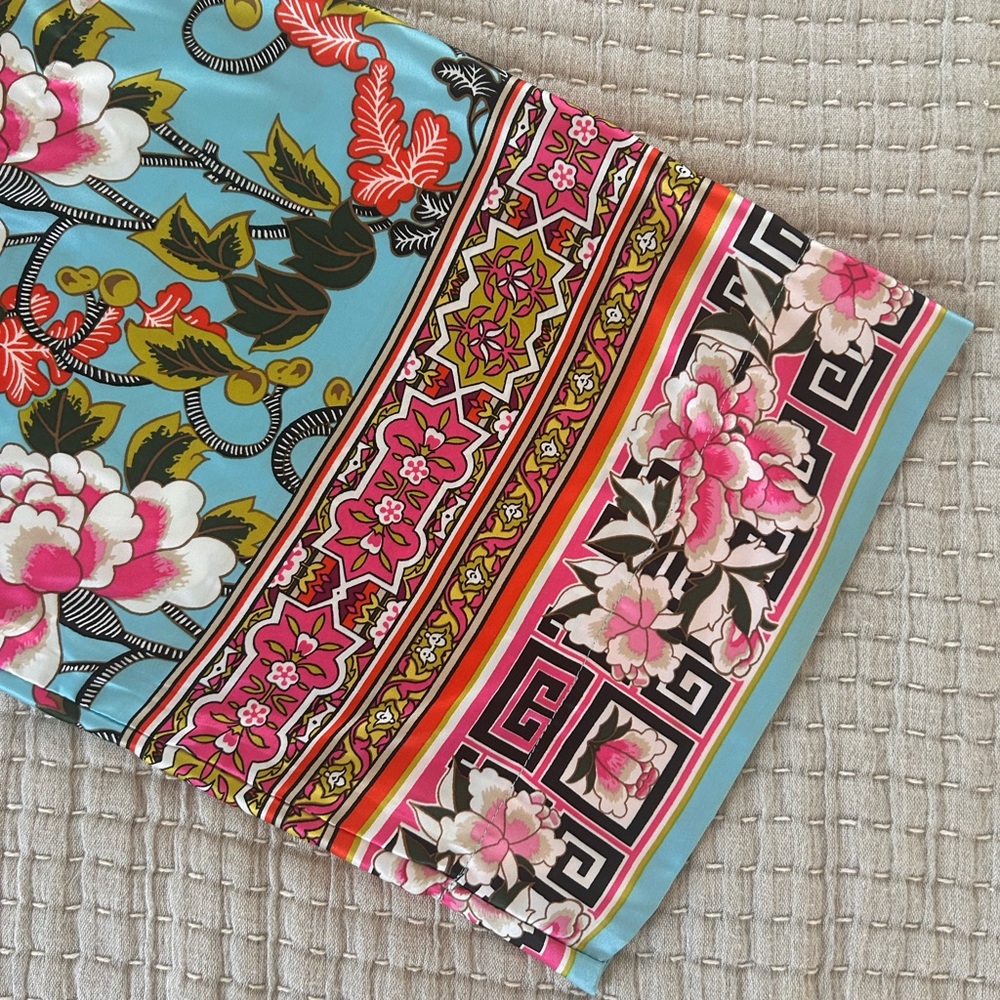 Natori Private Luxuries Asian Inspired Floral Print Satin Kimono Robe ~ Small - Picture 7 of 7